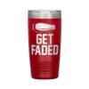 Get Faded Barber Tumbler - 20oz Engraved Stainless Steel Cup - Red view 1