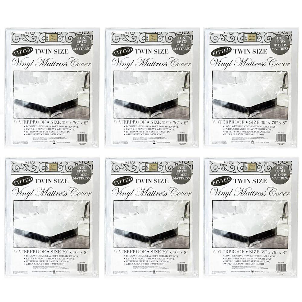 6 Twin Size Mattress Protector 100% Waterproof Premium Fitted Heavy Vinyl Cover