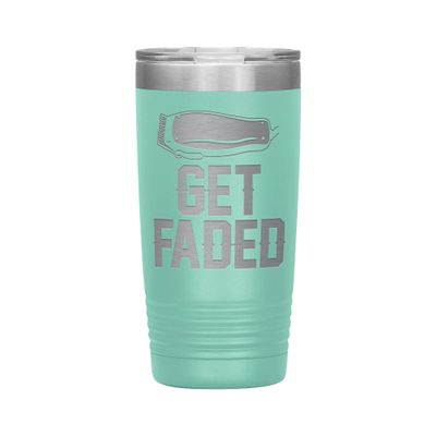 Get Faded Barber Tumbler - 20oz Engraved Stainless Steel Cup - Teal