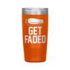 Get Faded Barber Tumbler - 20oz Engraved Stainless Steel Cup - Orange view 1
