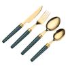 Gold Silverware Set,18/10 Stainless Steel Flatware Set With Ceramic Handle,Cutlery Set for Home Kitchen Include Knife Spoon Dessert Spoon Fork. view 1
