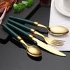 Gold Silverware Set,18/10 Stainless Steel Flatware Set With Ceramic Handle,Cutlery Set for Home Kitchen Include Knife Spoon Dessert Spoon Fork. view 4