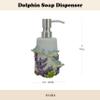 7-inch Dolphin Soap Dispenser - Mother & Baby Resin Bath Organizer, Beach & Coastal Bathroom Decor with Ocean Theme Hygienic Design view 2
