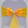 50Pcs Stretch Satin Chair Sashes Bows Chair Bands Decor for Hotel Wedding Reception Party Event Chair Cover Decoration Gold view 2