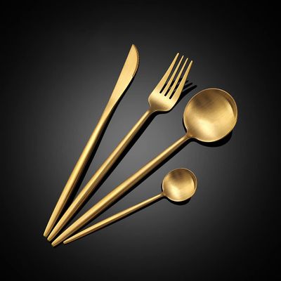 Gold Silverware Set,16 Piece Durable 18/10 Stainless Steel Flatware Set for 4,Eating Home Kitchen Set for Cutlery Mirror Polished.