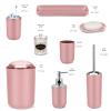 IMAVO Bathroom Accessories Set,Pink Bathroom Set,9 Pieces Bathroom Accessory Set,Tray,Qtip Holders,Toilet Brush,Trash Can for Bathroom Dcor and Home Gifts view 3