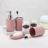 IMAVO Bathroom Accessories Set,Pink Bathroom Set,9 Pieces Bathroom Accessory Set,Tray,Qtip Holders,Toilet Brush,Trash Can for Bathroom Dcor and Home Gifts view 4