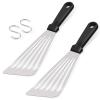 12.5In Fish Spatula, HaSteeL Stainless Steel Slotted Turner with Plastic Handle, Heavy Duty Metal Griddle Spatula for Grilling Cooking Baking Flipping Frying, Dishwasher Safe & Beveled Edge - 2Pcs view 1