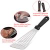 12.5In Fish Spatula, HaSteeL Stainless Steel Slotted Turner with Plastic Handle, Heavy Duty Metal Griddle Spatula for Grilling Cooking Baking Flipping Frying, Dishwasher Safe & Beveled Edge - 2Pcs view 3