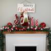 3-Finish Shatterproof Ball Christmas Tree with Tinsel - 15.75" - Red and White view 2