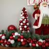 3-Finish Shatterproof Ball Christmas Tree with Tinsel - 15.75" - Red and White view 3