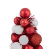 3-Finish Shatterproof Ball Christmas Tree with Tinsel - 15.75" - Red and White view 4