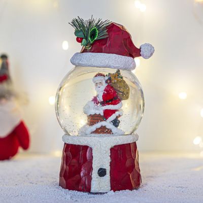 Voltogar Musical Christmas Snow Globe with Glitter, Santa Theme Glass Water Ball for Home and Office Holiday Decor, Ideal Xmas Gift