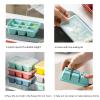 Mini Ice Cube Trays for Freezer with Easy-Release Silicone Bottom, Small Ice Cube Molds with Lid for Cocktail, 3 Pack Blue&Red&Green view 3