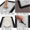 EMMTEEY Marble Kitchen Rugs 2 Pieces Set Cushioned Kitchen Rugs and Mats Non Slip Waterproof Comfort Standing Mat Black Gray Foam Kitchen Mats for Laundry Office Sink 17.3"X29"+17.3"X47" view 3