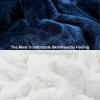 Alomidds Weighted Blanket Queen Size 20lbs 60x80 inches, Sherpa Weighted Blankets for Adults,Fluffy Warm Sherpa & Cozy Soft Flannel Thick Heavy Blanket, Navy view 2