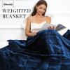 Alomidds Weighted Blanket Queen Size 20lbs 60x80 inches, Sherpa Weighted Blankets for Adults,Fluffy Warm Sherpa & Cozy Soft Flannel Thick Heavy Blanket, Navy view 3