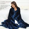 Alomidds Weighted Blanket Queen Size 20lbs 60x80 inches, Sherpa Weighted Blankets for Adults,Fluffy Warm Sherpa & Cozy Soft Flannel Thick Heavy Blanket, Navy view 4