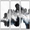 SIGNWIN Framed Canvas Print Wall Art Set Dark Black Smoke Geometric Waves Abstract Shapes Illustrations Modern Art Decorative Nordic Zen Chic for Living Room, Bedroom, Office - 16"x24"x3 White view 1