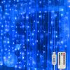 suddus Curtain Lights for Bedroom, 200 Led Hanging String Lights Outdoor Waterproof, Fairy Curtain Lights for Backdrop, Window, Wall, Wedding, Party, Blue view 1
