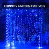 suddus Curtain Lights for Bedroom, 200 Led Hanging String Lights Outdoor Waterproof, Fairy Curtain Lights for Backdrop, Window, Wall, Wedding, Party, Blue view 2