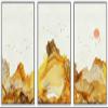 SIGNWIN Framed Canvas Print Wall Art Vibrant Golden Smoke Wave Bird Sky Landscape Abstract Shapes Illustrations Minimalism Decorative Relax/Calm for Living Room, Bedroom, Office - 16"x24"x3 White view 1