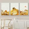 SIGNWIN Framed Canvas Print Wall Art Vibrant Golden Smoke Wave Bird Sky Landscape Abstract Shapes Illustrations Minimalism Decorative Relax/Calm for Living Room, Bedroom, Office - 16"x24"x3 White view 3