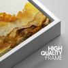 SIGNWIN Framed Canvas Print Wall Art Vibrant Golden Smoke Wave Bird Sky Landscape Abstract Shapes Illustrations Minimalism Decorative Relax/Calm for Living Room, Bedroom, Office - 16"x24"x3 White view 4