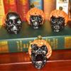 JHION Halloween Pumpkin Skull Decoration, Resin Pumpkin Skull Ornaments for Halloween Party Home Outdoor Decor view 4