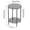 Artloge Tempered Glass End Table 2-Tier Round Nightstand Set 22 inch High Grey view 2