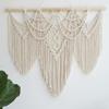 large macrame wall hanging - Boho Tapestry Macrame Wall Decor Art- Chic Bohemian Handmade Woven Tapestry Home Decoration for Bedroom Living Room Apartment Wedding Party - 43"x32" (Beige-fringe) view 1