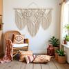 large macrame wall hanging - Boho Tapestry Macrame Wall Decor Art- Chic Bohemian Handmade Woven Tapestry Home Decoration for Bedroom Living Room Apartment Wedding Party - 43"x32" (Beige-fringe) view 2
