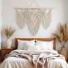 large macrame wall hanging - Boho Tapestry Macrame Wall Decor Art- Chic Bohemian Handmade Woven Tapestry Home Decoration for Bedroom Living Room Apartment Wedding Party - 43"x32" (Beige-fringe) view 3