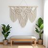 large macrame wall hanging - Boho Tapestry Macrame Wall Decor Art- Chic Bohemian Handmade Woven Tapestry Home Decoration for Bedroom Living Room Apartment Wedding Party - 43"x32" (Beige-fringe) view 4