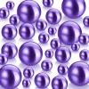 150 Pieces Vase Filler Faux Pearls Vase Makeup Beads No Hole Gloss Bead Mixed Sizes Round Pearl for Home Party Wedding Decor, 8/14/20 mm(Purple) view 1