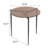 Artloge Modern End Table Round Tempered Glass Top Metal Legs 19.8 in Brown view 2