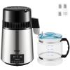 VEVOR Water Distiller, 304 Stainless Steel Countertop Water Stiller, 0.3Gal/H, 0-99H Timing Dual Temp Display, 1.1Gal Distilled Water Maker Machine, Glass Carafe, 3 Carbon Bags, Citric Acid Powder view 1