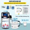 VEVOR Water Distiller, 304 Stainless Steel Countertop Water Stiller, 0.3Gal/H, 0-99H Timing Dual Temp Display, 1.1Gal Distilled Water Maker Machine, Glass Carafe, 3 Carbon Bags, Citric Acid Powder view 3