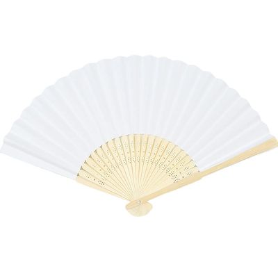 10 Pieces Handheld Paper Fans, Foldable Bamboo Fans, Colorful Folding Paper Fan Handmade Folded Fan for DIY Decor Wedding Gifts, Party, Church, Home, Office Decoration