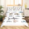 Bass Fish Bedding Sets Full Size Boys Teens Kids Ocean Theme Bedspread Cover,Big Pike Fish Duvet Cover Sea Animal Print Bedding Sets Bass Big Fish Decor Comforter Cover for Adult Youth Girls Men view 1