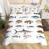 Bass Fish Bedding Sets Full Size Boys Teens Kids Ocean Theme Bedspread Cover,Big Pike Fish Duvet Cover Sea Animal Print Bedding Sets Bass Big Fish Decor Comforter Cover for Adult Youth Girls Men view 3