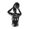 Personalized Wall Decals - Sticker Basketball Guy with Ball - Custom Name and Number Vinyl Decor - Choose You Own Design Quality Sports Art Decoration for Bedroom and Playroom Boys and Men 46x27 view 2