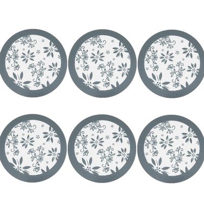 6 Pcs Silicone Pastry Mat, Counter Mats Baking Mats Dough Roll Mats Oven Liners Fondant/Pie Mats for Bread Making Tools And Supplies, Dough Rolling mat, Pie Crust, Fondant Mat (White+Grey)