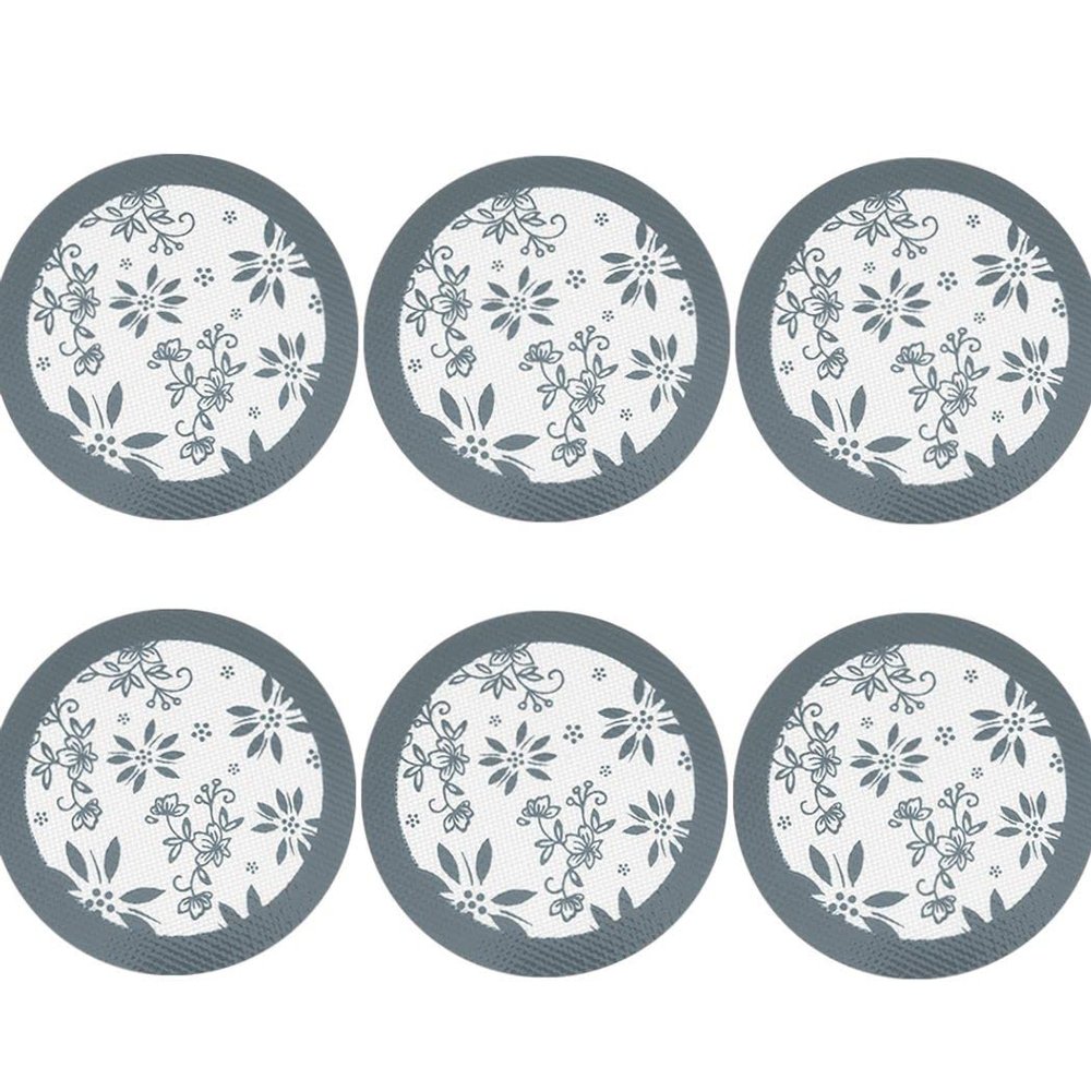 6 Pcs Silicone Pastry Mat, Counter Mats Baking Mats Dough Roll Mats Oven Liners Fondant/Pie Mats for Bread Making Tools And Supplies, Dough Rolling mat, Pie Crust, Fondant Mat (White+Grey)