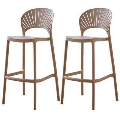 CraftThink Counter Stool, 2 Pieces Home Barstool Counter Bar Stool Stackable Stool Matte Finish Plastic and Low Back for Shop bar Home (Pink, Seat Height 25.5" H)