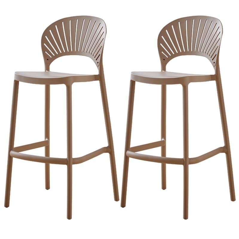 CraftThink Counter Stool, 2 Pieces Home Barstool Counter Bar Stool Stackable Stool Matte Finish Plastic and Low Back for Shop bar Home (Pink, Seat Height 25.5" H)