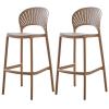 CraftThink Counter Stool, 2 Pieces Home Barstool Counter Bar Stool Stackable Stool Matte Finish Plastic and Low Back for Shop bar Home (Pink, Seat Height 25.5" H) view 1