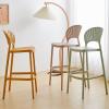 CraftThink Counter Stool, 2 Pieces Home Barstool Counter Bar Stool Stackable Stool Matte Finish Plastic and Low Back for Shop bar Home (Pink, Seat Height 25.5" H) view 4