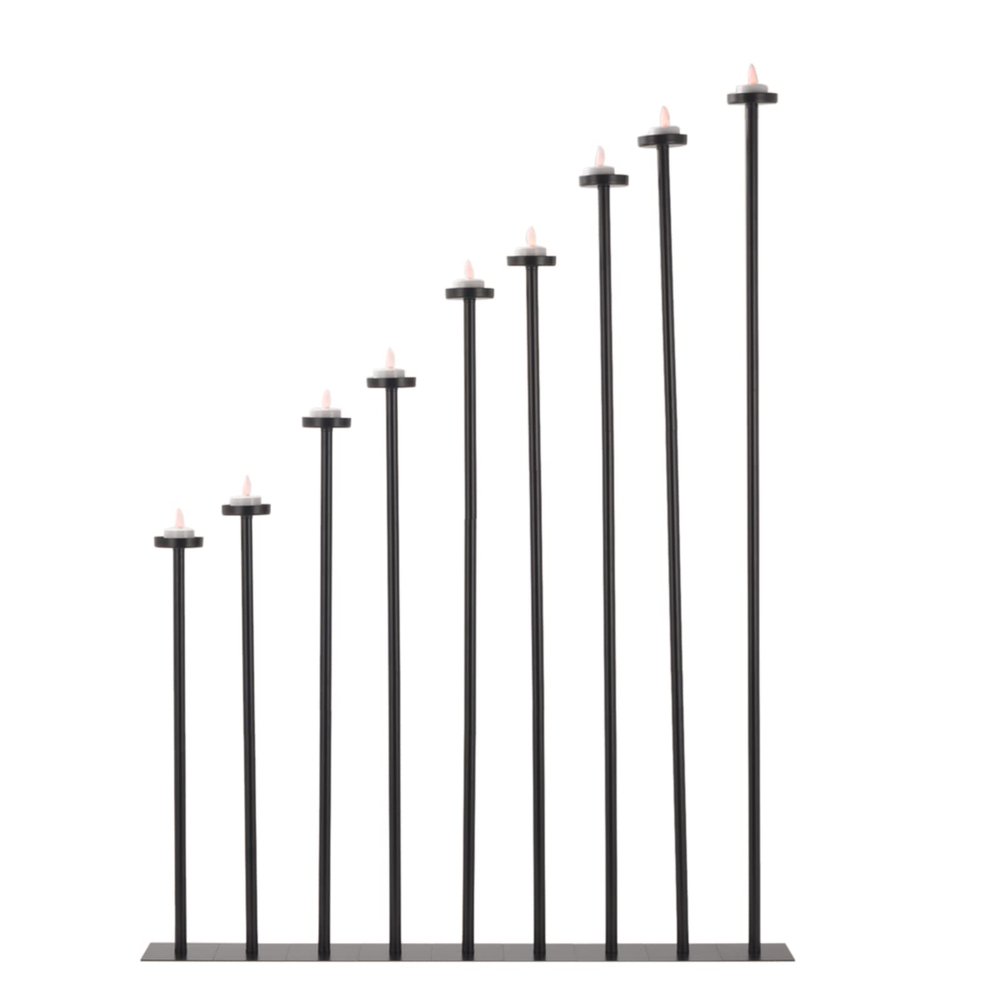 9Pcs Centerpieces Wedding Candle Holder Rose Black Metal Candle Holder Flowers Vase Stand Wedding for Party/Event Centerpieces for Tables Decor (9Pcs Black)