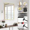 SCWF-GZ 24x36 Mirror Rectangle Full Length Wall Mounted or Against Wall Aluminum Alloy Metal Frame Dressing Mirrors for Entryway Bedroom Bathroom Living Room 36x24 inch Gold view 2